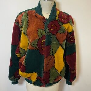 Vintage Donny Brooks Colorful Patchwork Fleece Jacket